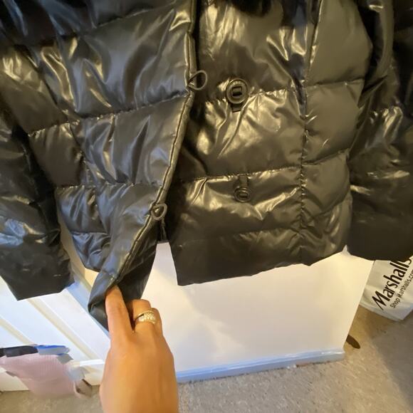 Marc New York Womens M/L Duck Down Feathers Fill Black Puffer Jacket Winter Coat - Picture 9 of 11